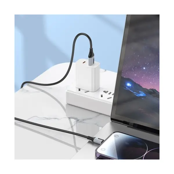 КАБЕЛЬ BOROFONE BX101 CREATOR ДЛЯ LIGHTNING 2,4A, 1M, ЧОРНИЙ