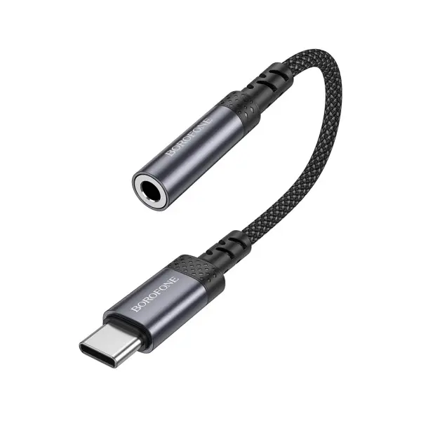 MR4_152003 Адаптер borofone bv24 graceful digital audio converter cable type-c to 3.5mm, сірий металік 