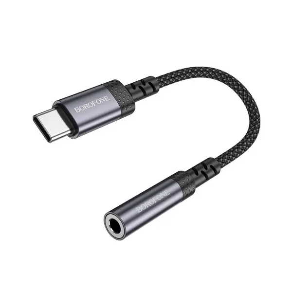 MR4_152003 Адаптер borofone bv24 graceful digital audio converter cable type-c to 3.5mm, сірий металік 