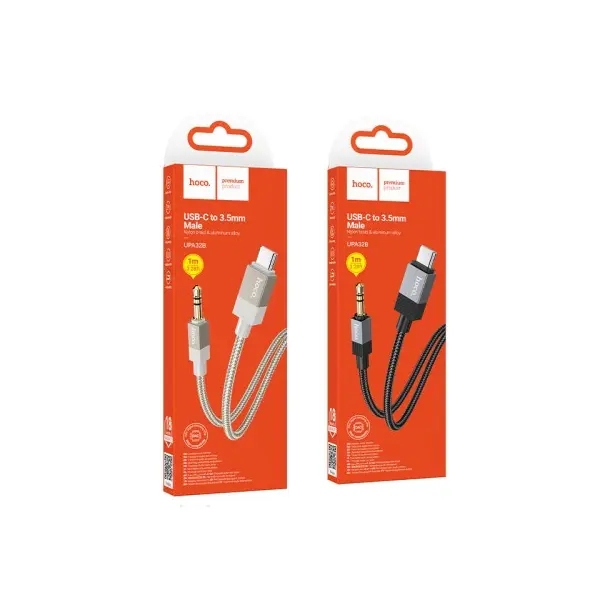 КАБЕЛЬ AUX AUDIO HOCO UPA32B CLEVER TYPE-C 1M, ЧОРНИЙ