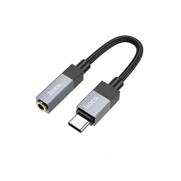 КАБЕЛЬ AUX AUDIO HOCO UPA32C CLEVER CONVERTER TYPE-C TO 3.5 1M, ЧОРНИЙ