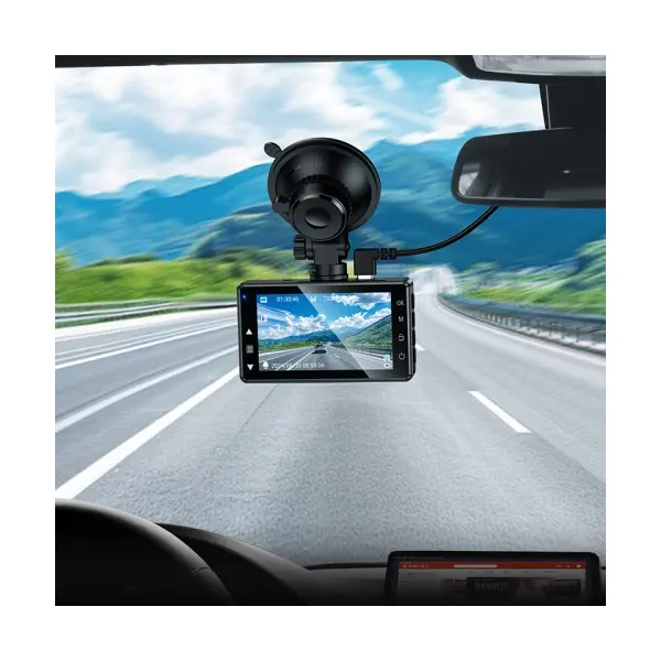 ВІДЕОРЕЄСТРАТОР HOCO DV14 3 SCREEN DISPLAY DRIVING RECORDER (720P), ЧОРНИЙ