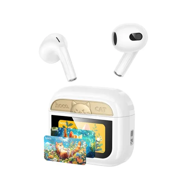 НАВУШНИКИ БЕЗДРОТОВІ HOCO EW87 GATA TRUE WIRELESS TOUCH SCREEN BT HEADSET, БІЛИЙ