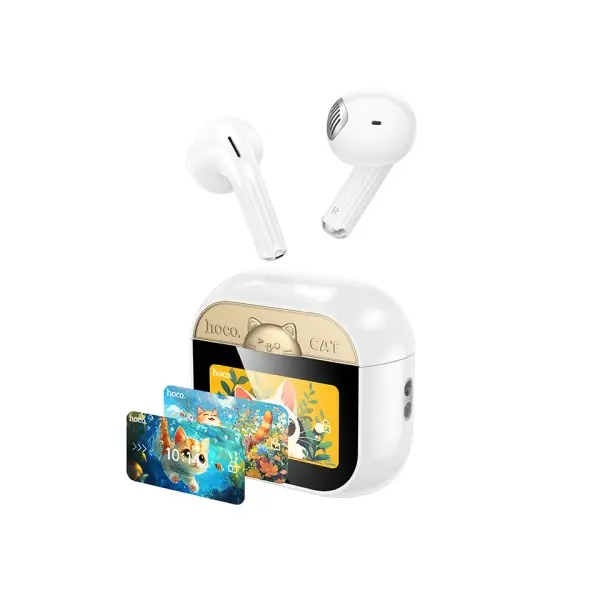 НАВУШНИКИ БЕЗДРОТОВІ HOCO EW89 KISSA TRUE WIRELESS TOUCH SCREEN BT HEADSET, БІЛИЙ