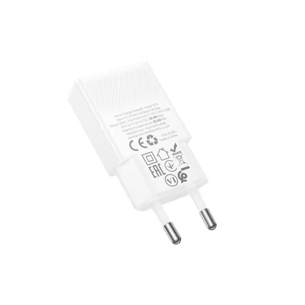 MR4_152128 Мережевий зарядний пристрій hoco n74 speed single-port pd25w ultra-thin charger (eu), білий 