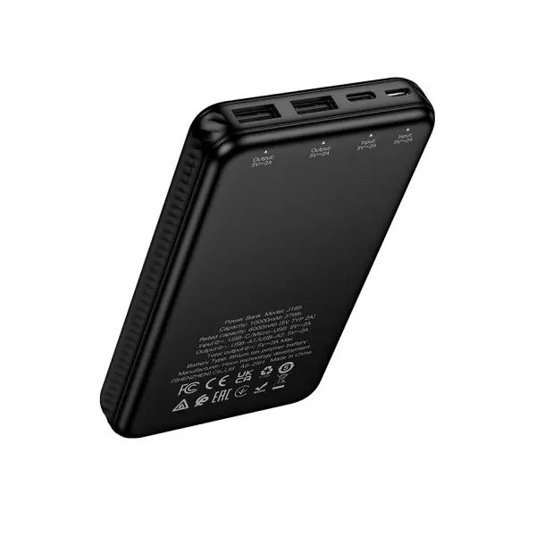 ЗОВНІШНІЙ АКУМУЛЯТОР POWER BANK HOCO J165 HONEY POWER BANK 10000MAH, ЧОРНИЙ