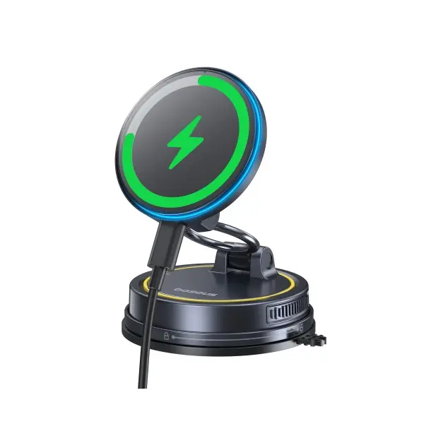 БЕЗДРОТОВИЙ АВТОМОБІЛЬНИЙ ЗАРЯДНИЙ ПРИСТРІЙ PRIMETRIP VC2 FLEX PRO MAGNETIC WIRELESS SUCTION CUP VERSION, ЧОРНИЙ C0013F01