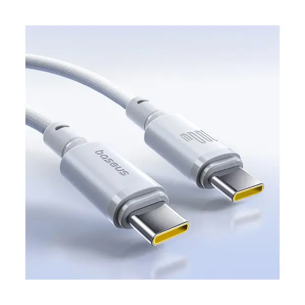 КАБЕЛЬ PD BASEUS NEW BRAIDED TYPE-C TO TYPE-C 100W 1M, БІЛИЙ E0426V01