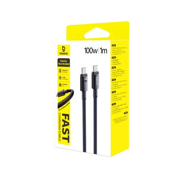 MR4_152060 Кабель pd baseus new braided type-c to type-c 100w 1m bkack e0426w00 