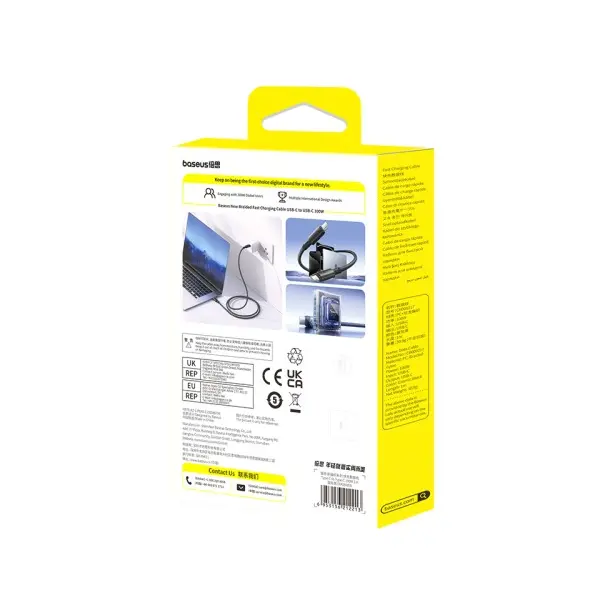 MR4_152060 Кабель pd baseus new braided type-c to type-c 100w 1m bkack e0426w00 