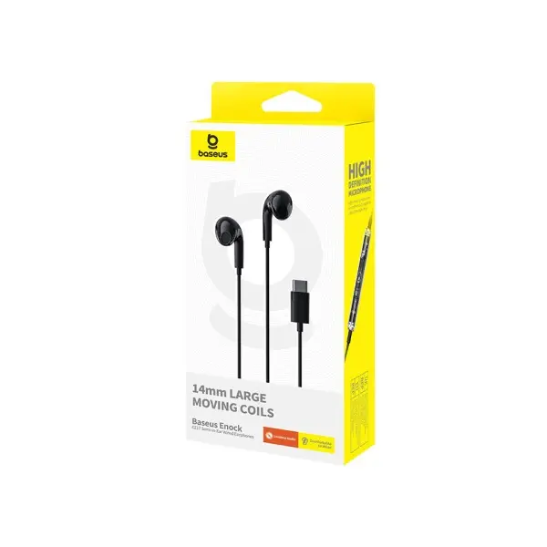 НАВУШНИКИ BASEUS ENCOK CZ17 TYPE-C WIRED EARPHONES, ЧОРНИЙ A00170000113-Z1