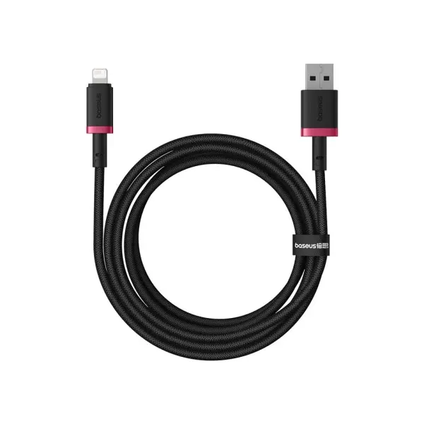 MR4_152083 Кабель baseus dura series usb-a to lightning 2.4a 2m, чорний-червоний p10377801u01-03 