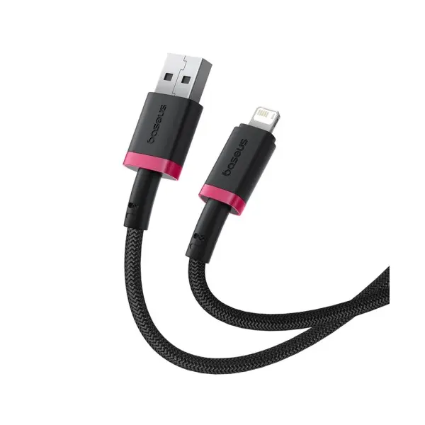 MR4_152083 Кабель baseus dura series usb-a to lightning 2.4a 2m, чорний-червоний p10377801u01-03 