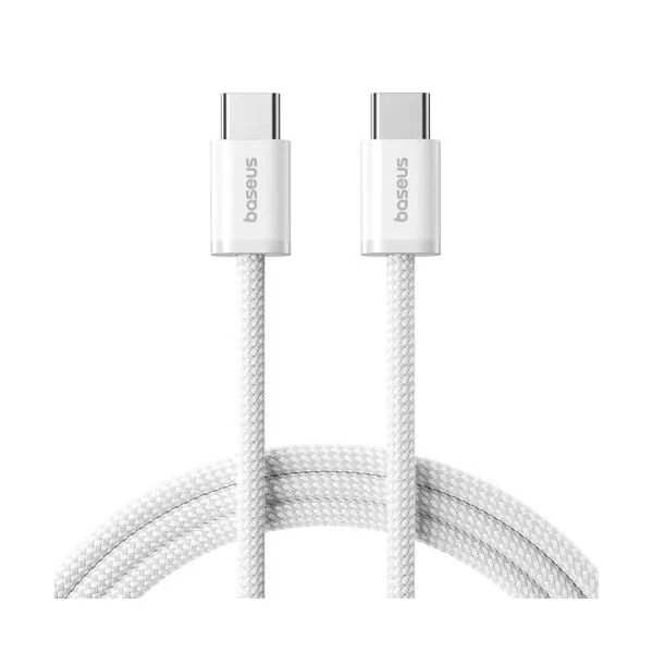 КАБЕЛЬ PD BASEUS DYNAMIC 4 FAST CHARGING TYPE-C TO TYPE-C 100W 2M, БІЛИЙ P10381400211-01