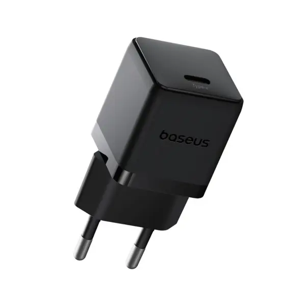 МЕРЕЖЕВИЙ ЗАРЯДНИЙ ПРИСТРІЙ BASEUS PALM FAST CHARGER 1C 20W CABLE TYPE-C TO LIGHTNING, ЧОРНИЙ E0116401