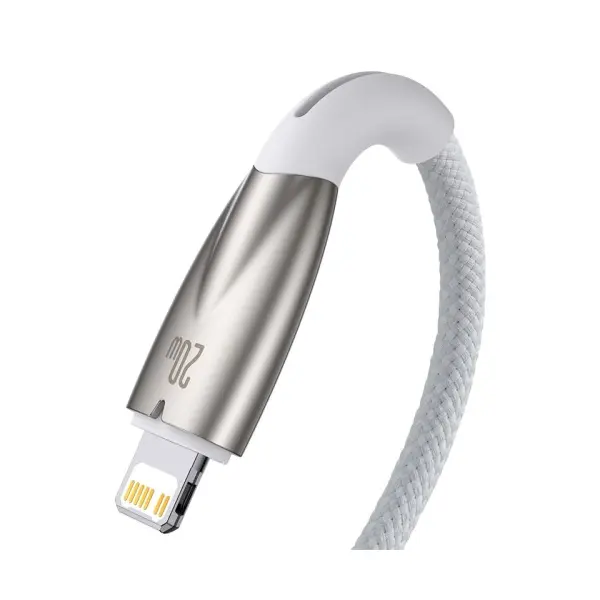 MR4_152075 Кабель pd baseus glimmer series fast charging data cable type-c to lightning 20w 1m, білий cadh000002 