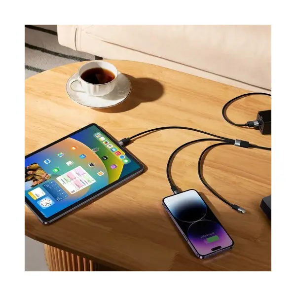 КАБЕЛЬ 3IN1 BASEUS STARSPEED 3IN1 FAST CHARGING DATA CABLE USB-A TO (LIGHTNING, MICRO, TYPE-C) 3.5A 1.2M, ЧОРНИЙ CAXS000001