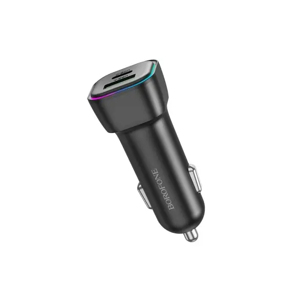 АВТОМОБІЛЬНИЙ ЗАРЯДНИЙ ПРИСТРІЙ BOROFONE BZ28A TROPHIE PD30W, QC3.0, ЧОРНИЙ