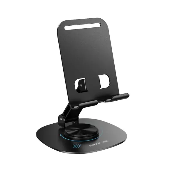 ТРИМАЧ НАСТІЛЬНИЙ BOROFONE BH138 FIT METAL FOLDING DESKTOP STAND, ЧОРНИЙ