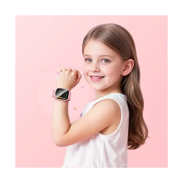 MR4_152321 Смарт-годинник дитячий hoco y106 4g children phone watch рожевий HOCO