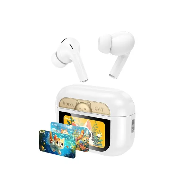 НАВУШНИКИ БЕЗДРОТОВІ HOCO EW88 RAMPINO TRUE WIRELESS ANC TOUCH SCREEN BT HEADSET, БІЛИЙ