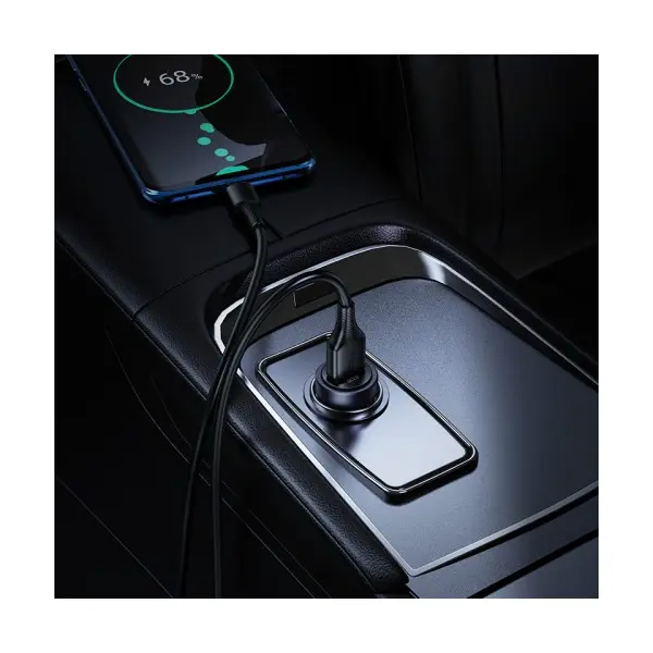 АВТОМОБІЛЬНИЙ ЗАРЯДНИЙ ПРИСТРІЙ HOCO Z62 ENERGY SINGLE-PORT QC3.0 CAR CHARGER METAL, СІРИЙ