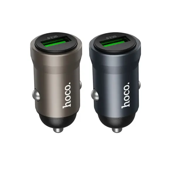 MR4_152322 Автомобільний зарядний пристрій hoco z62 energy single-port qc3.0 car charger metal, сірий 
