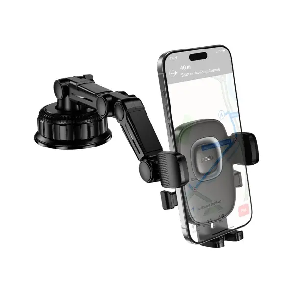 АВТОТРИМАЧ HOCO H89 CROWN LARGE SUCTION CUP CAR HOLDER (CENTER CONSOLE), ЧОРНИЙ METAL, СІРИЙ