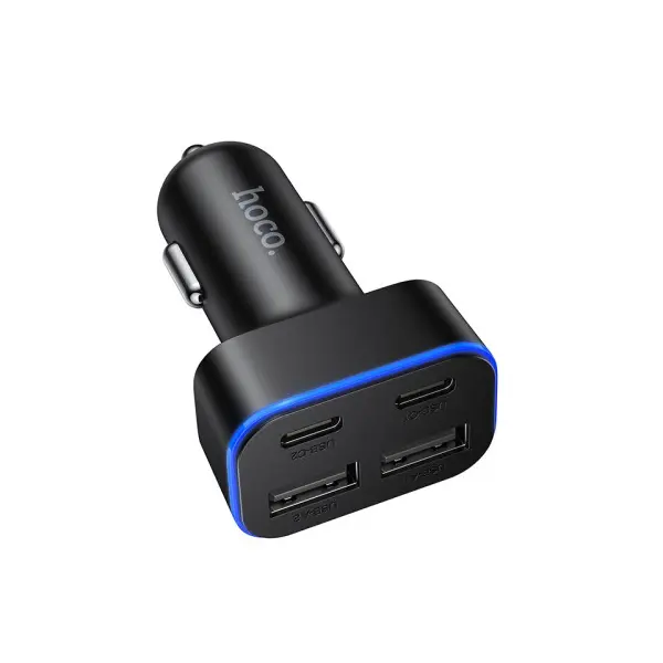 MR4_152667 Автомобільний зарядний пристрій hoco z63 barry four-port car charger, чорний 