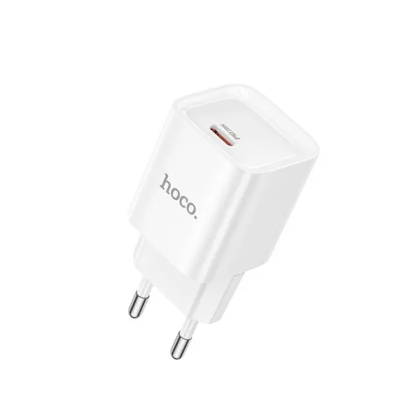 МЕРЕЖЕВИЙ ЗАРЯДНИЙ ПРИСТРІЙ HOCO C146A CHARM SINGLE PORT PD20W CHARGER, БІЛИЙ