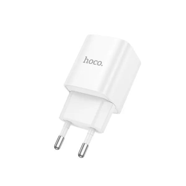 МЕРЕЖЕВИЙ ЗАРЯДНИЙ ПРИСТРІЙ HOCO C146A CHARM SINGLE PORT PD20W CHARGER, БІЛИЙ