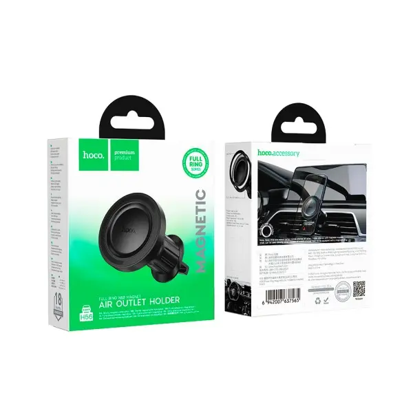 АВТОТРИМАЧ HOCO H56 SHOW RING MAGNETIC CAR HOLDER (AIR OUTLET), ЧОРНИЙ
