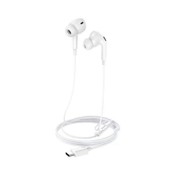 MR4_152308 Навушники дротові hoco m101 pro crystal sound type-c wire-controlled with mic., білий 