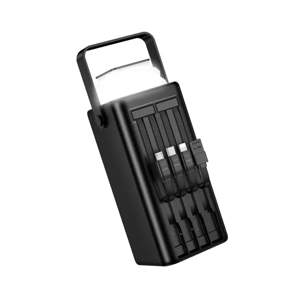 ЗОВНІШНІЙ АКУМУЛЯТОР POWER BANK BOROFONE BJ65A HIGH 22.5W+PD20W+FOUR-CABLES 50000MAH, ЧОРНИЙ