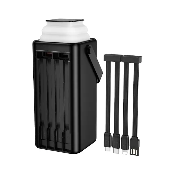 ЗОВНІШНІЙ АКУМУЛЯТОР POWER BANK BOROFONE BJ65A HIGH 22.5W+PD20W+FOUR-CABLES 50000MAH, ЧОРНИЙ
