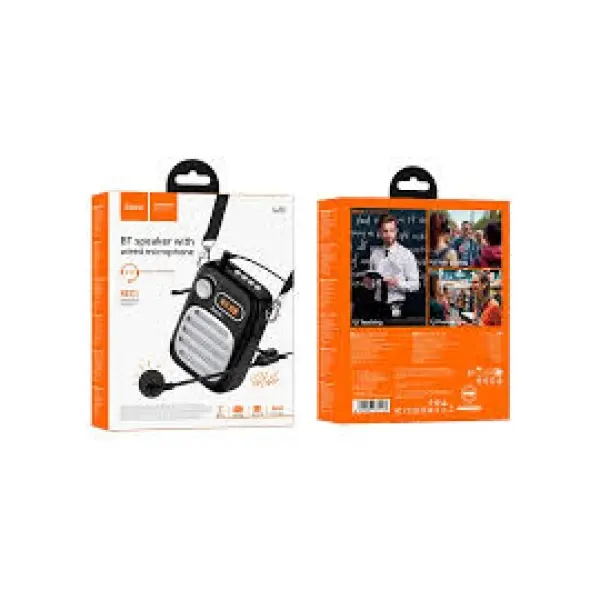 MR4_152830 Акустична система hoco l23 lemony speaker with wired microphone, чорний 