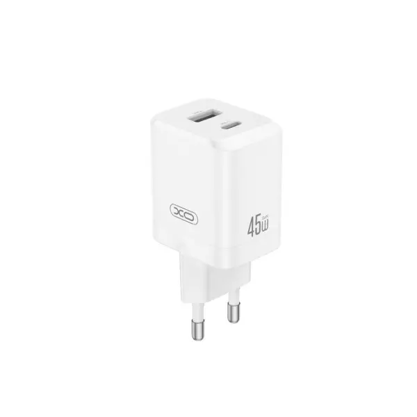 MR4_152938 Мережевий зарядний пристрій xo ce36 (eu) 45w gan fast charger (1type-c 45w, 1usb-a18w), білий 