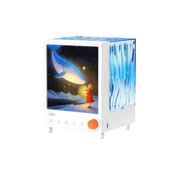 MR4_152949 Акустична система прожектор xo oz14 aurora projection ambient light + speaker 1200mah, білий 