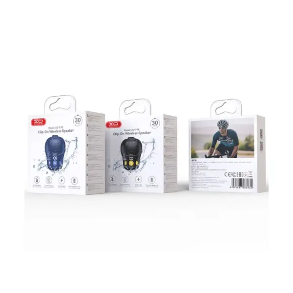 АКУСТИЧНА СИСТЕМА XO F78 CLIP-ON WEARABLE WATERPROOF WIRELESS SPEAKER, ЧОРНИЙ