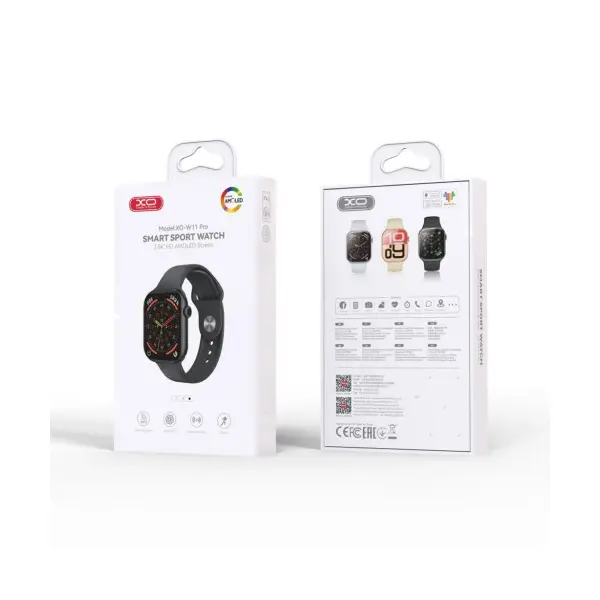 СМАРТ-ГОДИННИК XO W11 PRO AMOLED SCREEN 11TH GENERATION WIRELESS CHARGING SMART SPORTS COMMUN СРІБНІ