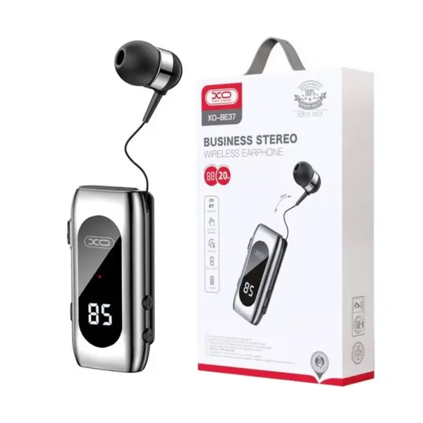 БЛЮТУЗ ГАРНІТУРА XO BE37 WITH DIGITAL DISPLEY, ЧОРНИЙ