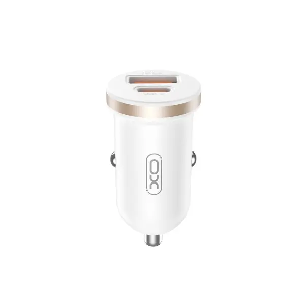АВТОМОБІЛЬНИЙ ЗАРЯДНИЙ ПРИСТРІЙ XO CC56 MINI CAR CHARGER USB-A, TYPE-C SINGLE PORT 30W, SIMULTANEOUS 5V3A, БІЛИЙ