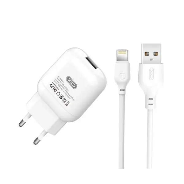 MR4_152933 Мережевий зарядний пристрій xo l37 eu charger with lightning cable, білий 