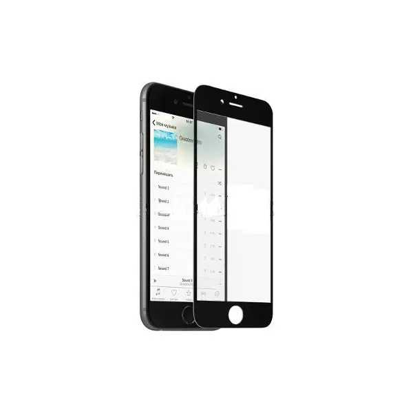 MR1_81363 Захисне скло (броня) для iphone 6 plus / 6s plus (5.5") чорна рамка 5d (0.26 mm) 