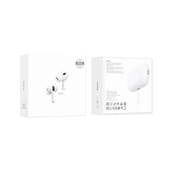 MR4_153097 Навушники бездротові hoco ew90 true wireless anc noise червонийuction bt headset, білий 