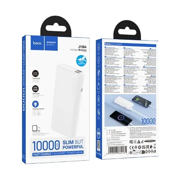MR4_152975 Зовнішній акумулятор power bank hoco j158a runner power bank 10000mah, білий 