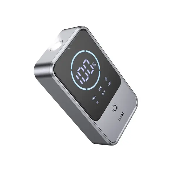 ЗОВНІШНІЙ АКУМУЛЯТОР POWER BANK HOCO QS7 SOURCE - ПУСКОВИЙ ПРИСТРІЙ (БУСТЕР) SMART EMERGENCY START-UP 10 000MAH 800A METAL, СІРИЙ