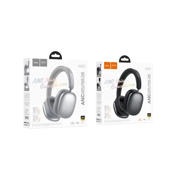 MR4_153040 Навушники накладні hoco w63 triunfo anc bt headphones (app), чорний 