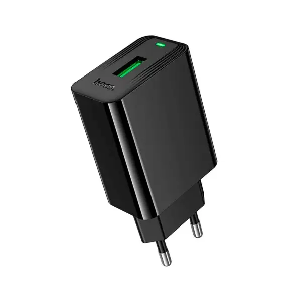 MR4_153043 Мережевий зарядний пристрій hoco cs92a leader single port qc3.0 charger (eu), чорний 