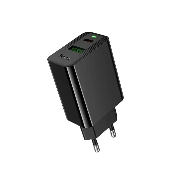 МЕРЕЖЕВИЙ ЗАРЯДНИЙ ПРИСТРІЙ HOCO CS95A LEADER PD30W, QC3.0, CHARGER (EU), ЧОРНИЙ